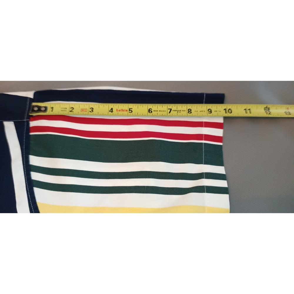 Retro Mens Short Sleeve Shirt Button Down Collared Bold Stripe L 90s Y2k Dadcore - Picture 6 of 8